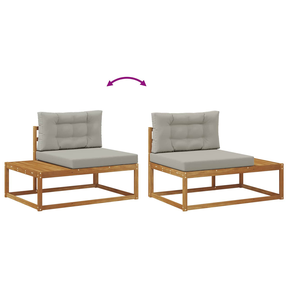 Set vanjskih sofa Prirodna i svijetlo siva