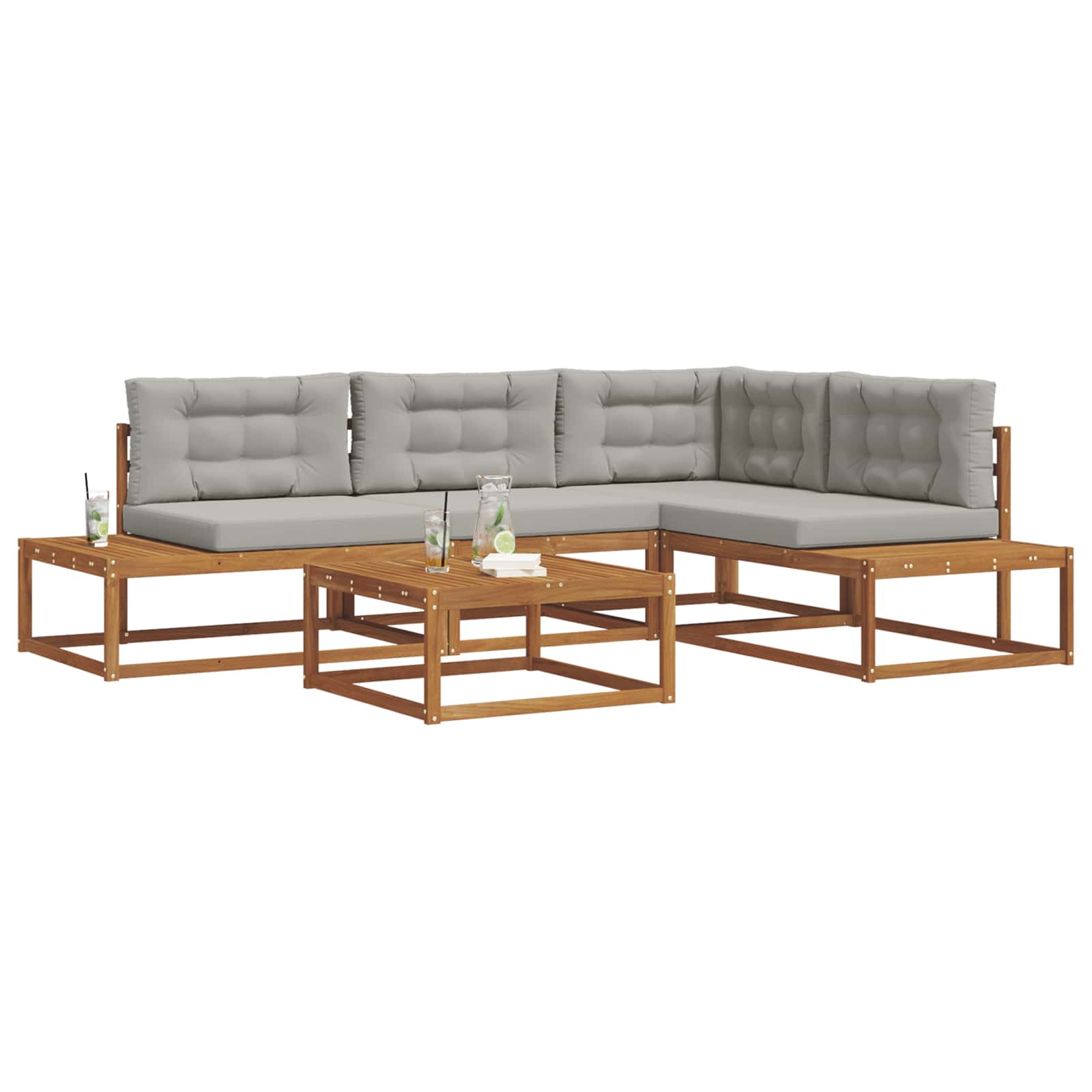 Set vanjskih sofa Prirodna i svijetlo siva