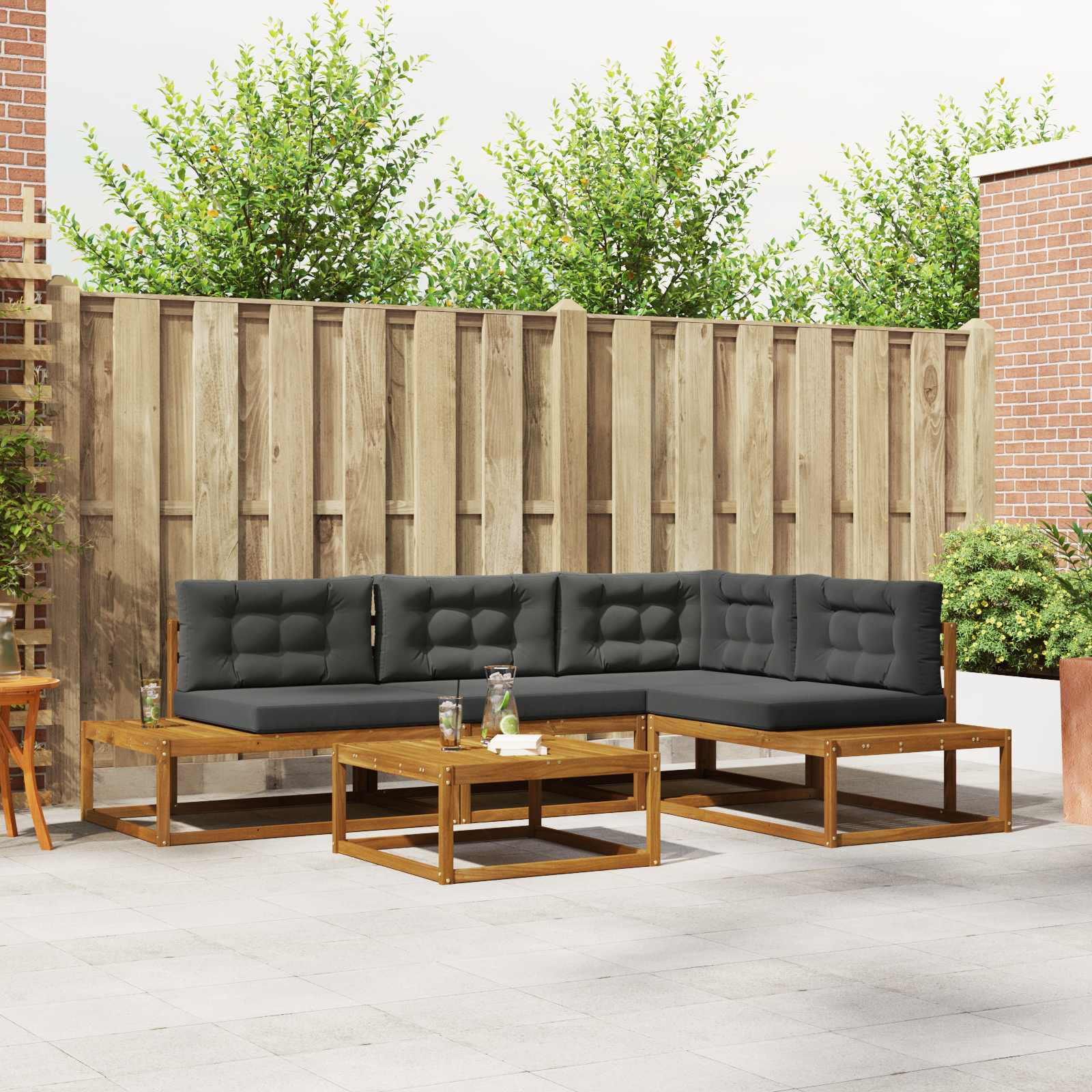 Set vanjskih sofa Prirodna i antracit