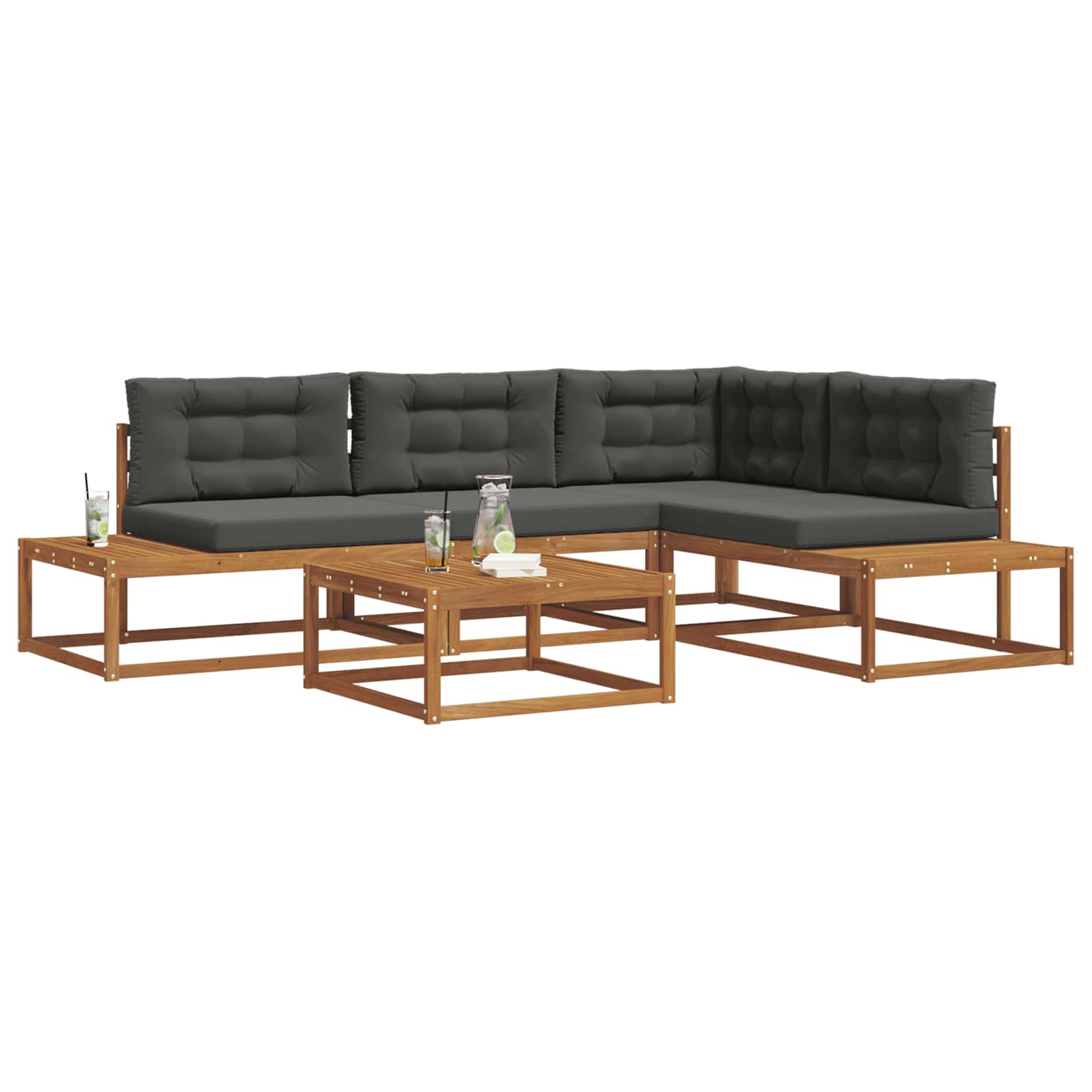 Set vanjskih sofa Prirodna i antracit