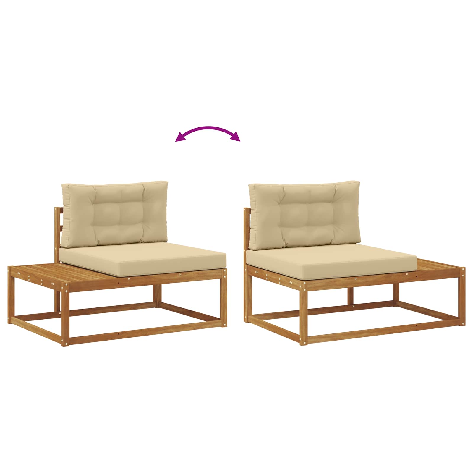 Set vanjskih sofa Prirodna i bež