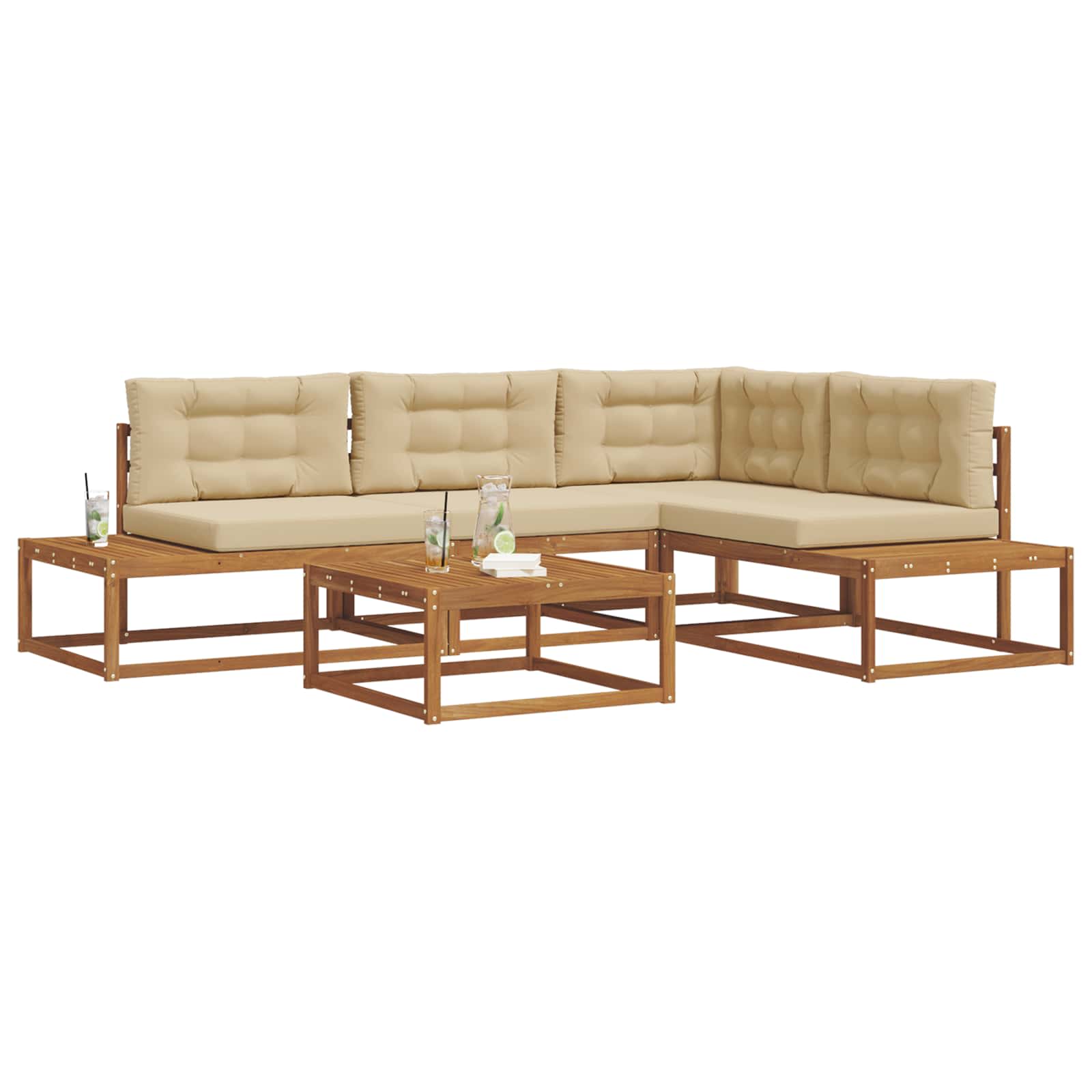 Set vanjskih sofa Prirodna i bež