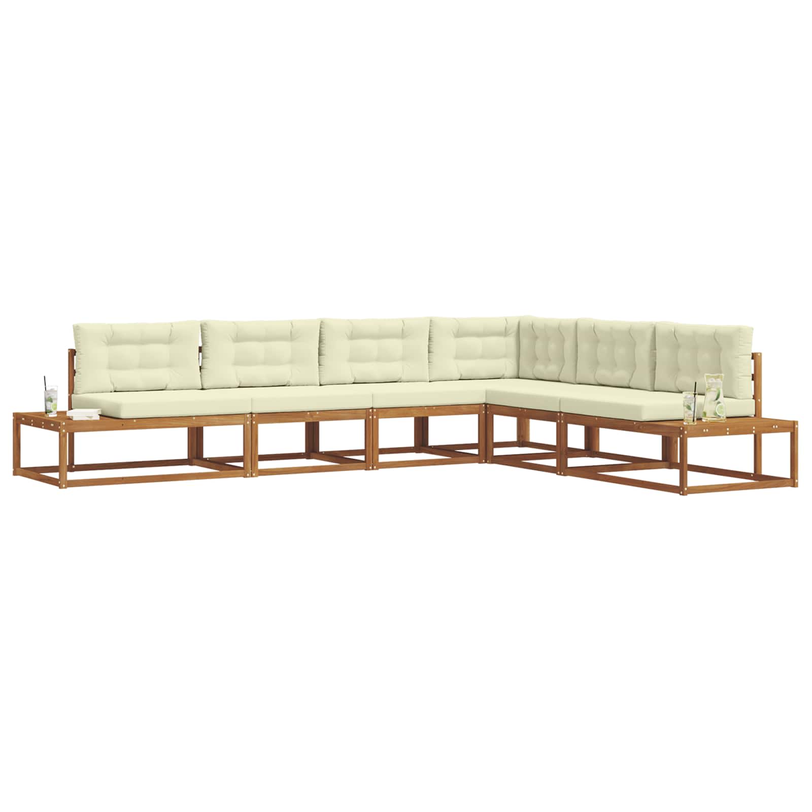 Set vanjskih sofa Prirodna i krem