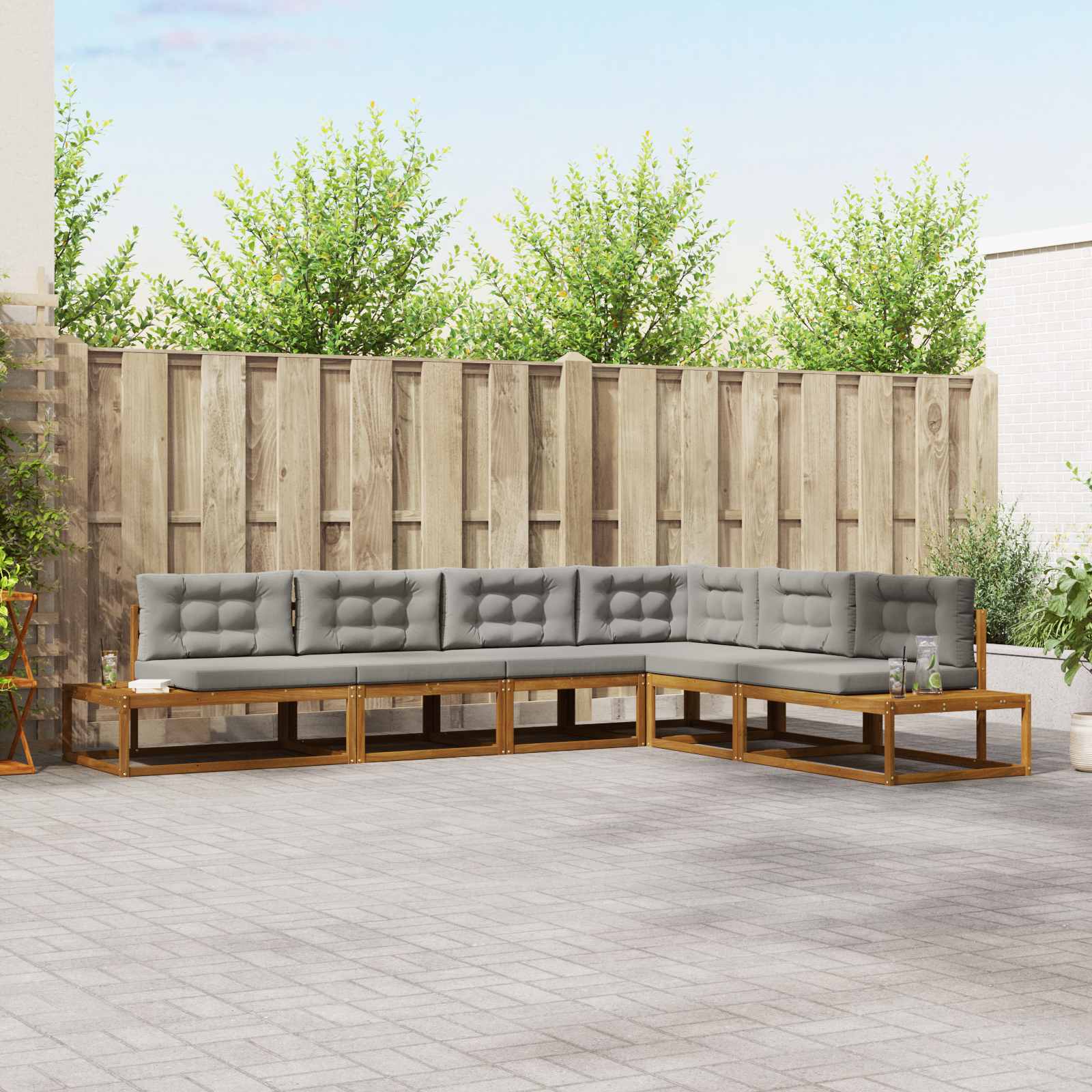 Set vanjskih sofa Prirodna i svijetlo siva