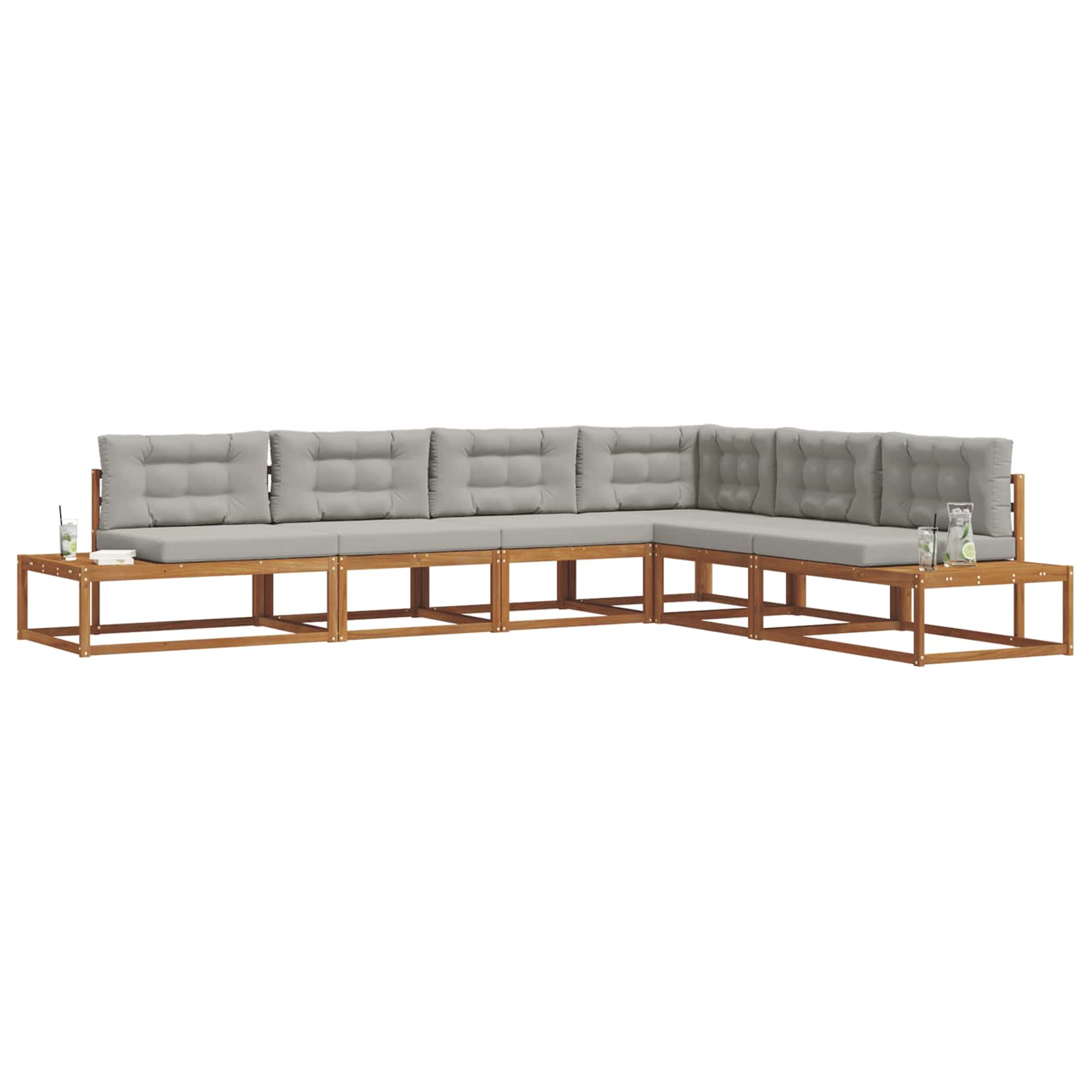 Set vanjskih sofa Prirodna i svijetlo siva