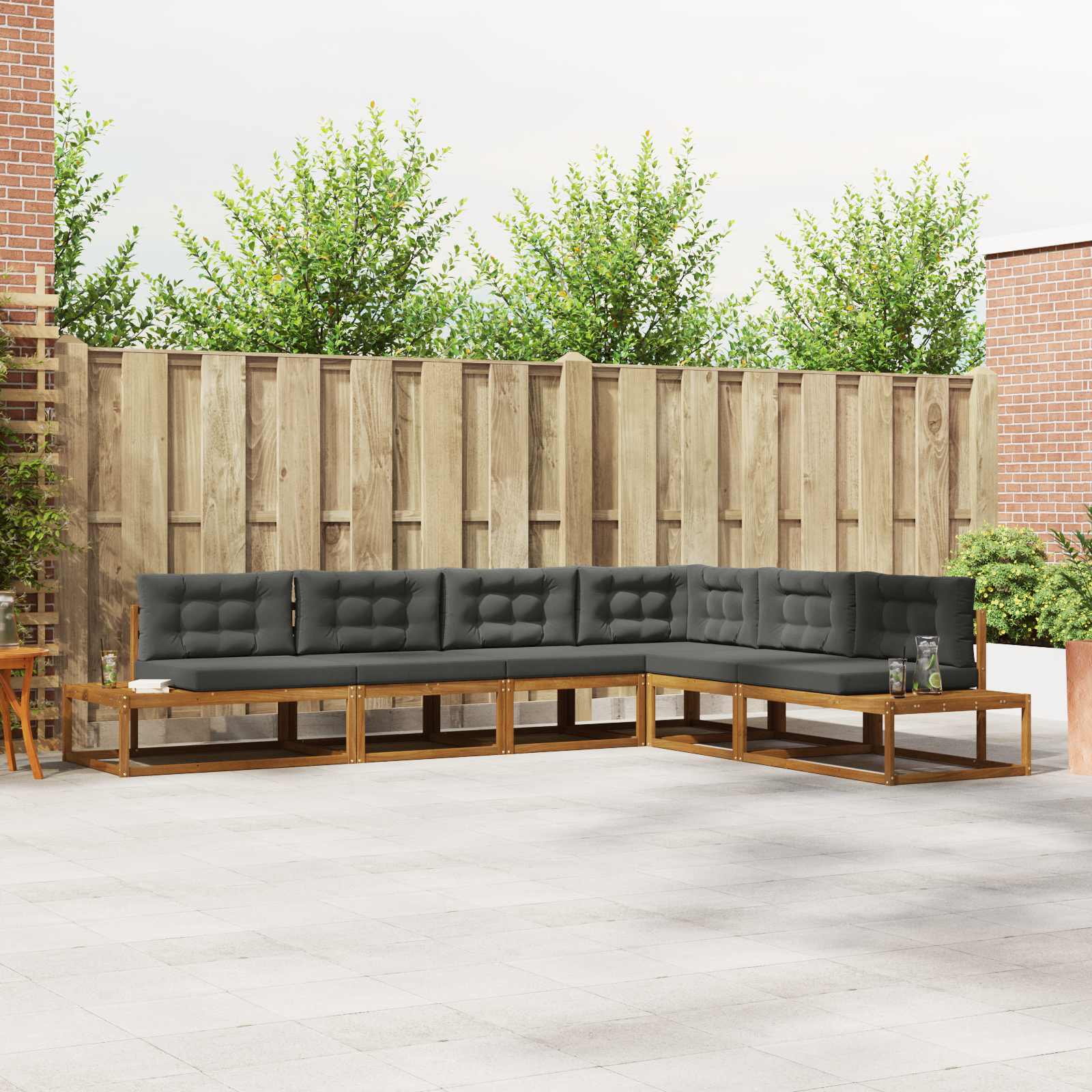 Set vanjskih sofa Prirodna i antracit