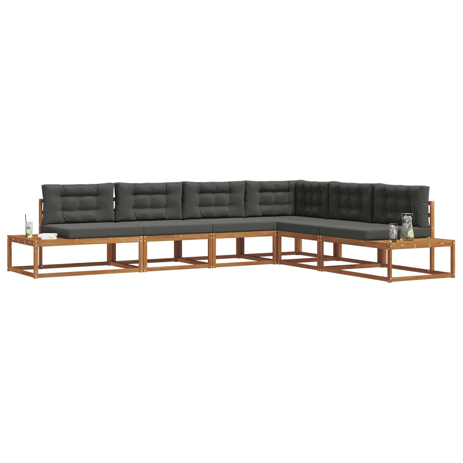 Set vanjskih sofa Prirodna i antracit