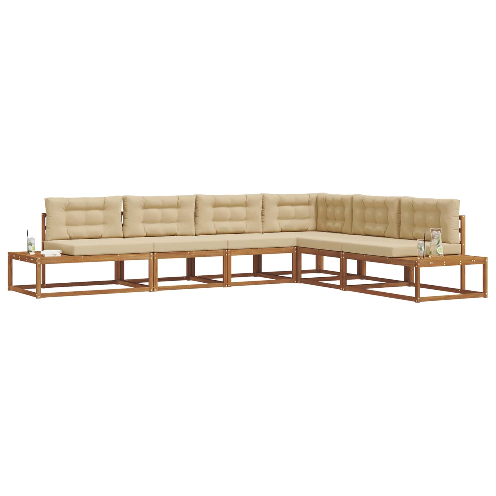 Set vanjskih sofa Prirodna i bež