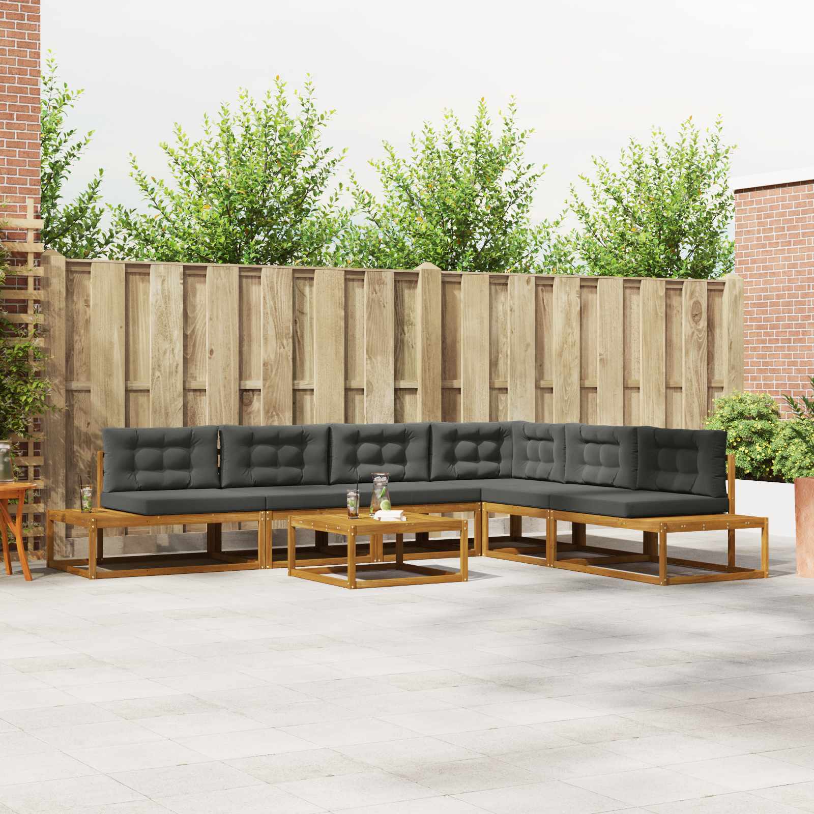 Set vanjskih sofa Prirodna i antracit