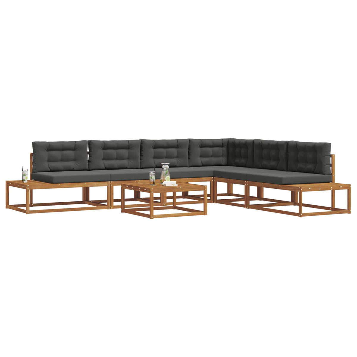 Set vanjskih sofa Prirodna i antracit