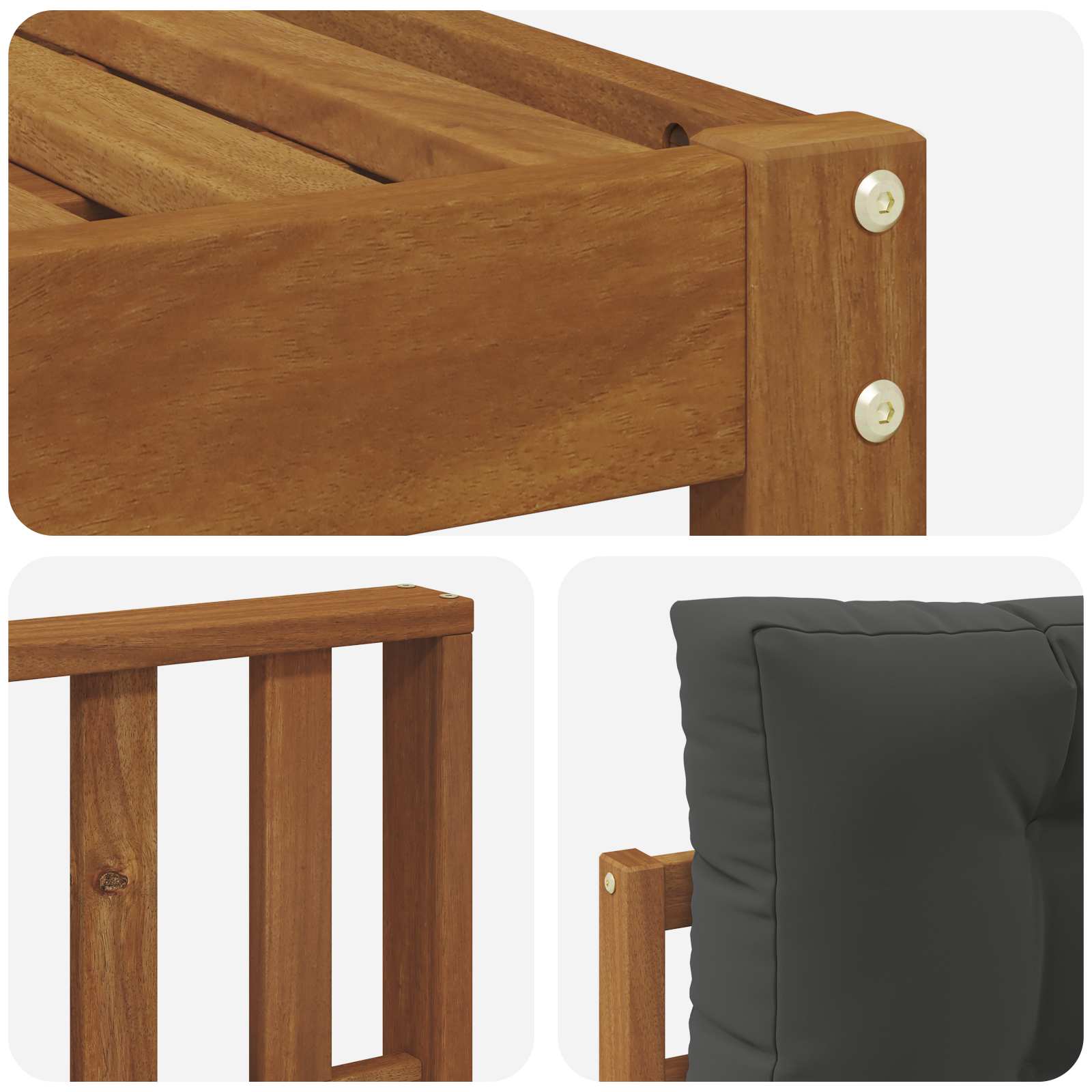 Set vanjskih sofa s jastukom 10 pcs Prirodna i antracit