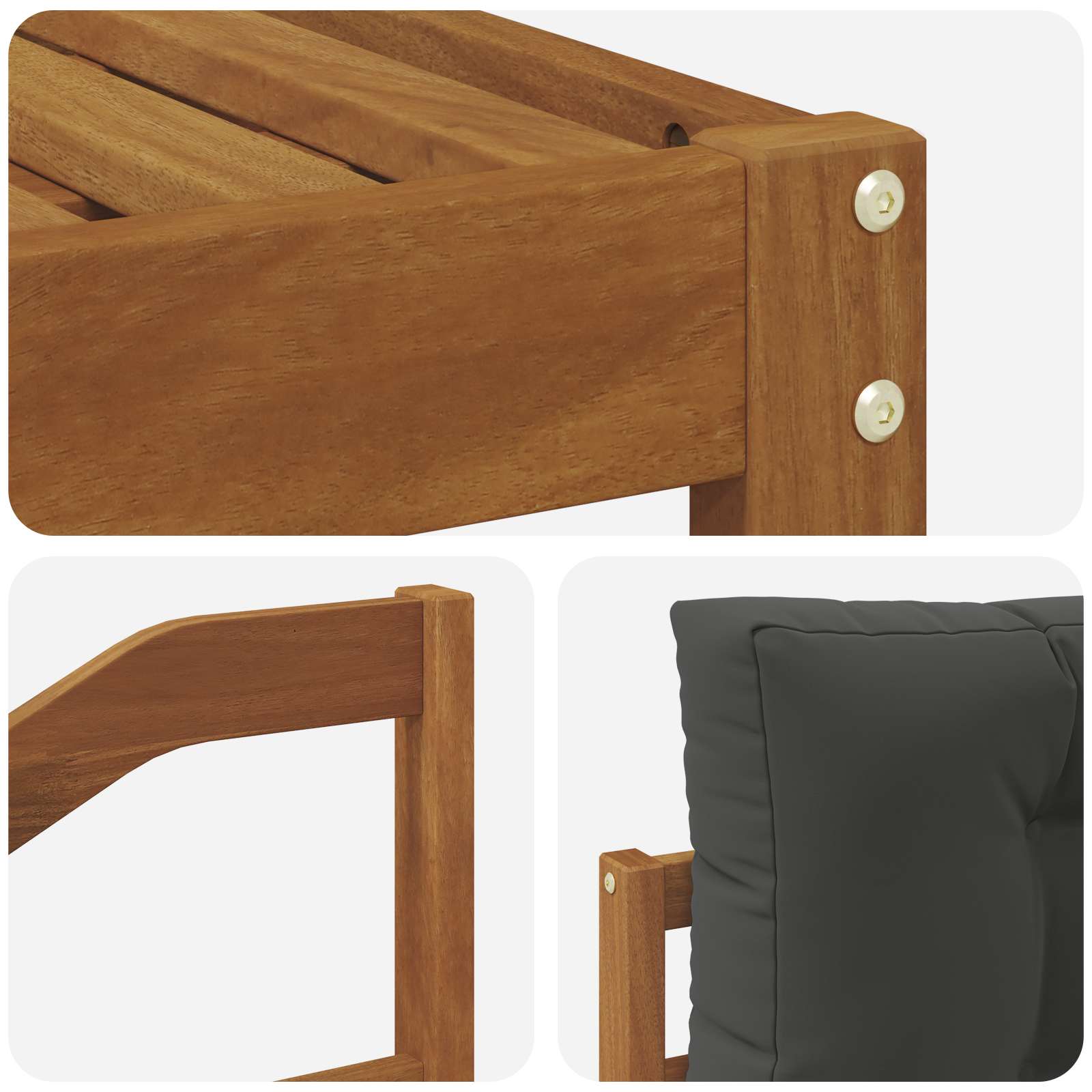 Set vanjskih sofa s jastukom 10 pcs Prirodna i antracit