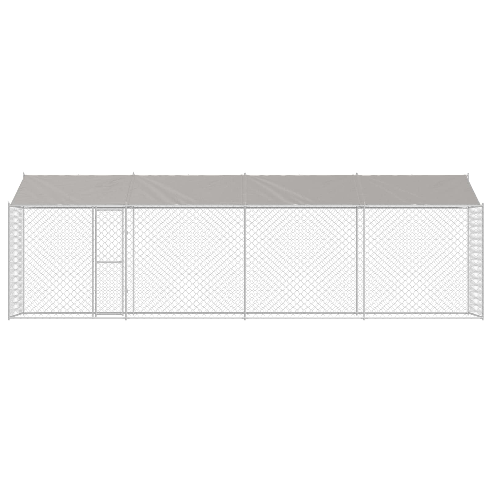 Kavez za psa s krovom Srebrno 800 x 200 x 256 cm Čelik i PE