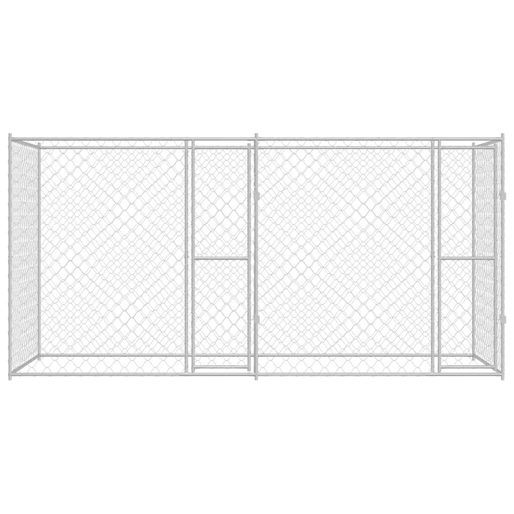 Kavez za pse Srebrno 400 x 200 x 200 cm Cinkani čelik