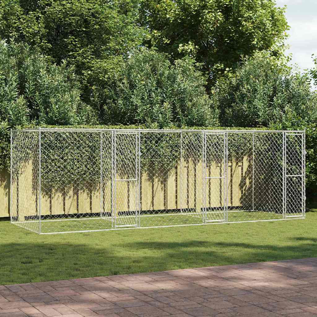 Kavez za pse Srebrno 600 x 200 x 200 cm Cinkani čelik