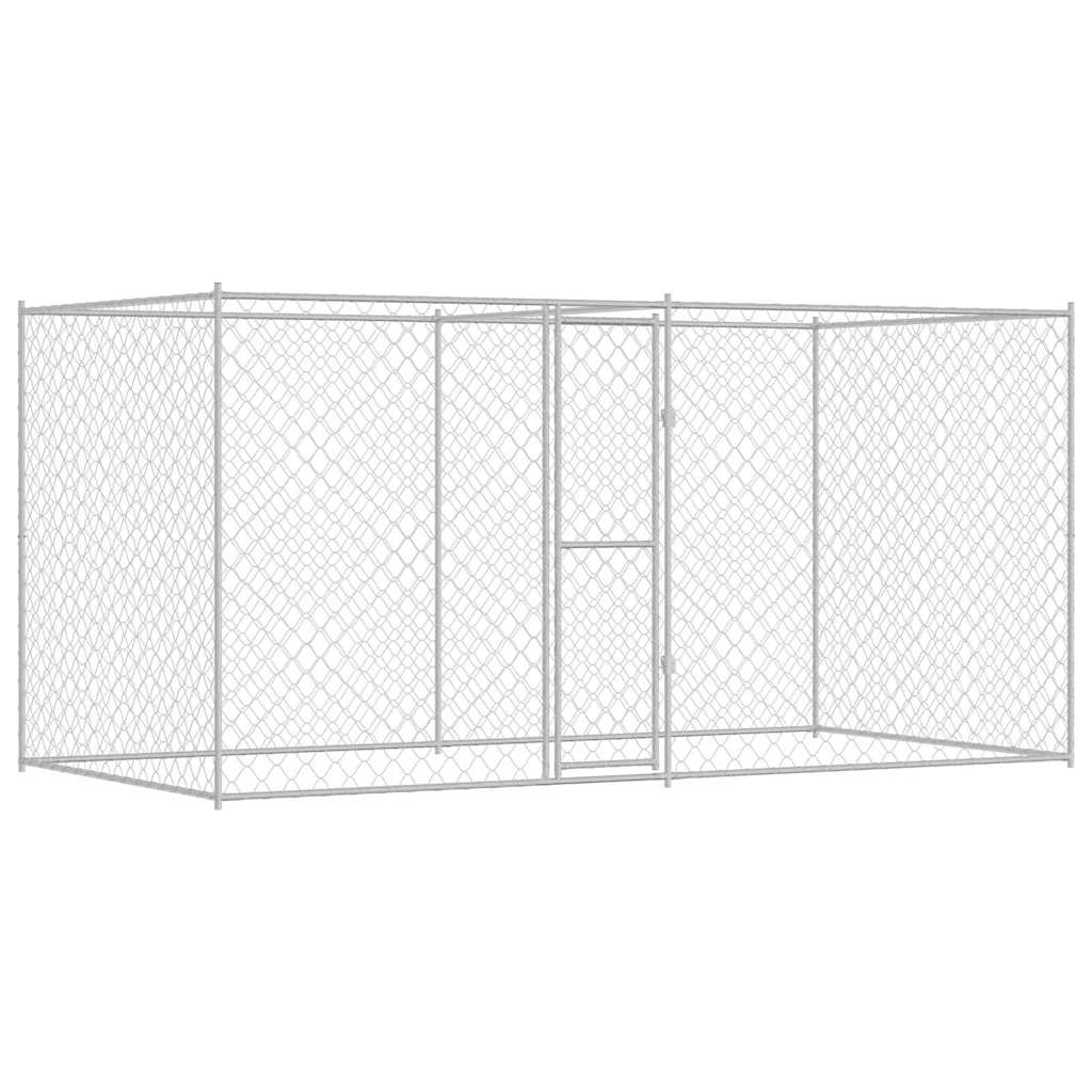 Kavez za pse Srebrno 400 x 200 x 200 cm Cinkani čelik