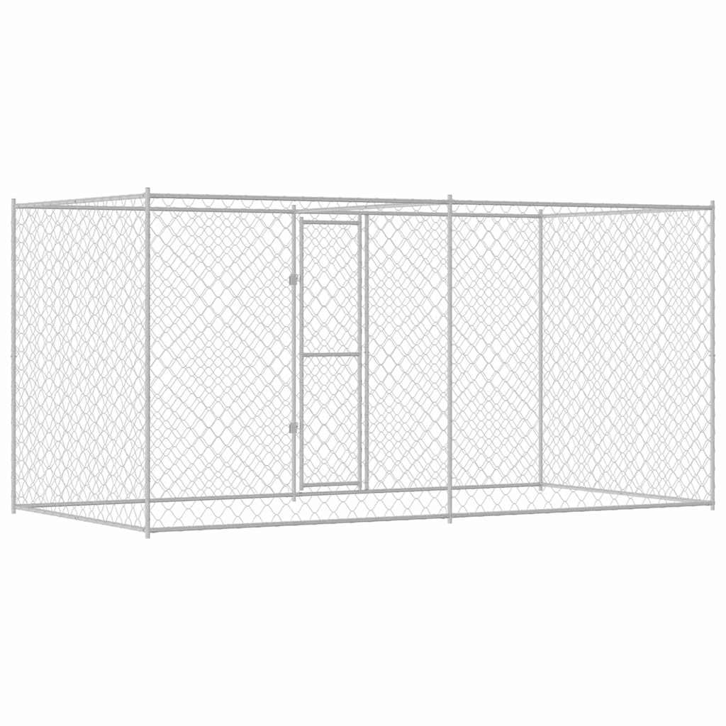 Kavez za pse Srebrno 400 x 200 x 200 cm Cinkani čelik
