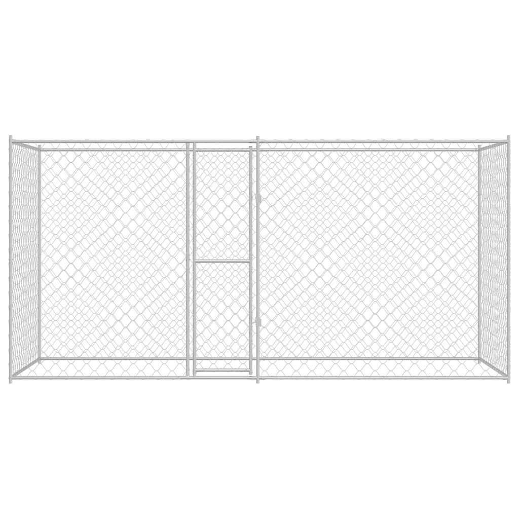 Kavez za pse Srebrno 400 x 200 x 200 cm Cinkani čelik