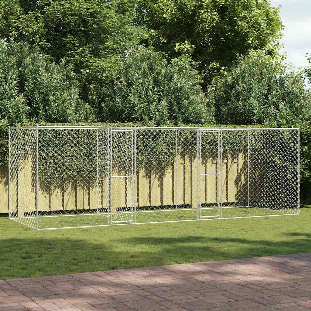Kavez za pse Srebrno 600 x 200 x 200 cm Cinkani čelik