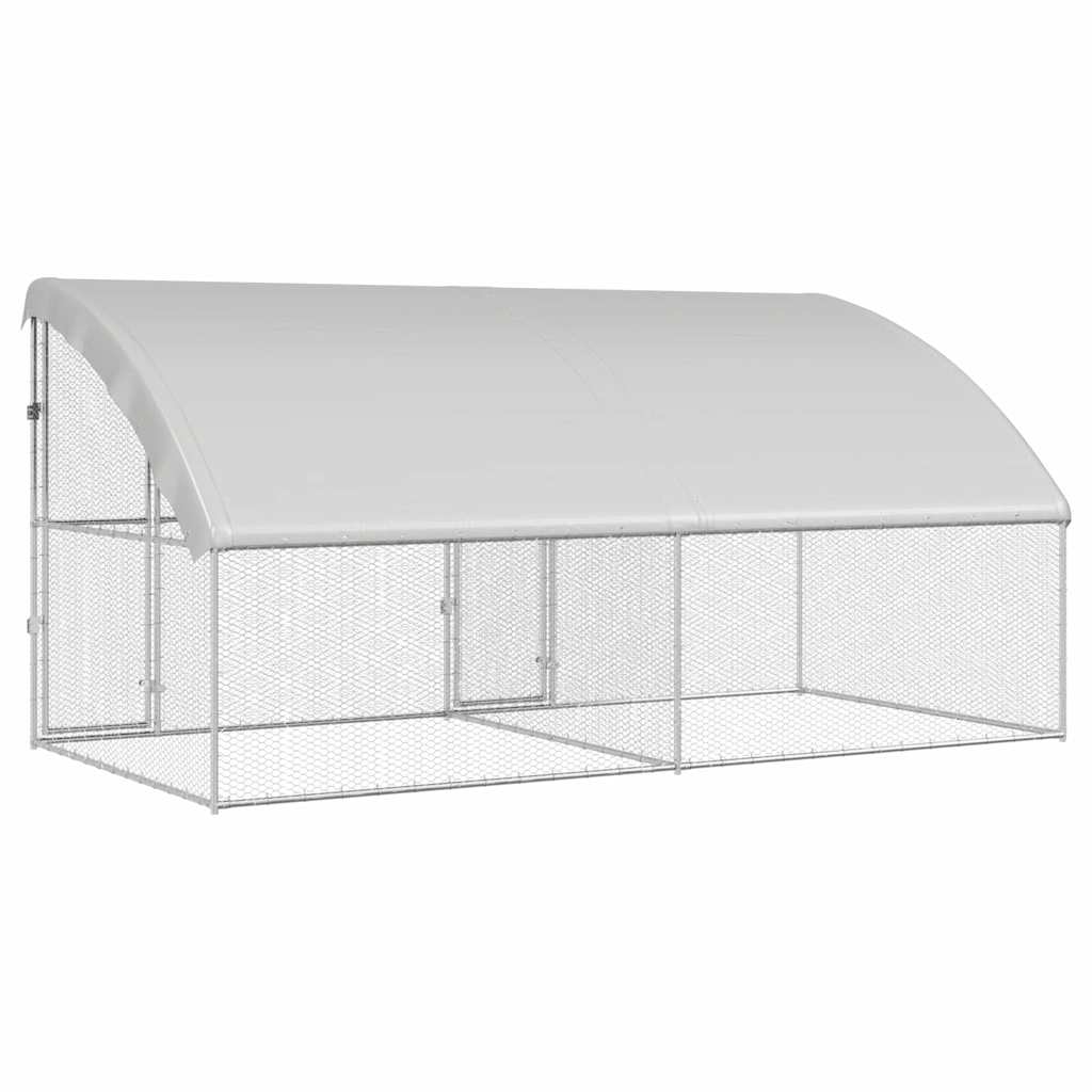 Kavez za piliće 2 pcs Srebrno 400 x 200 x 200 cm Cinkani čelik