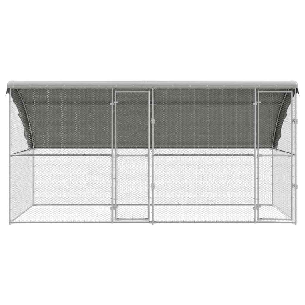 Kavez za piliće 2 pcs Srebrno 400 x 200 x 200 cm Cinkani čelik