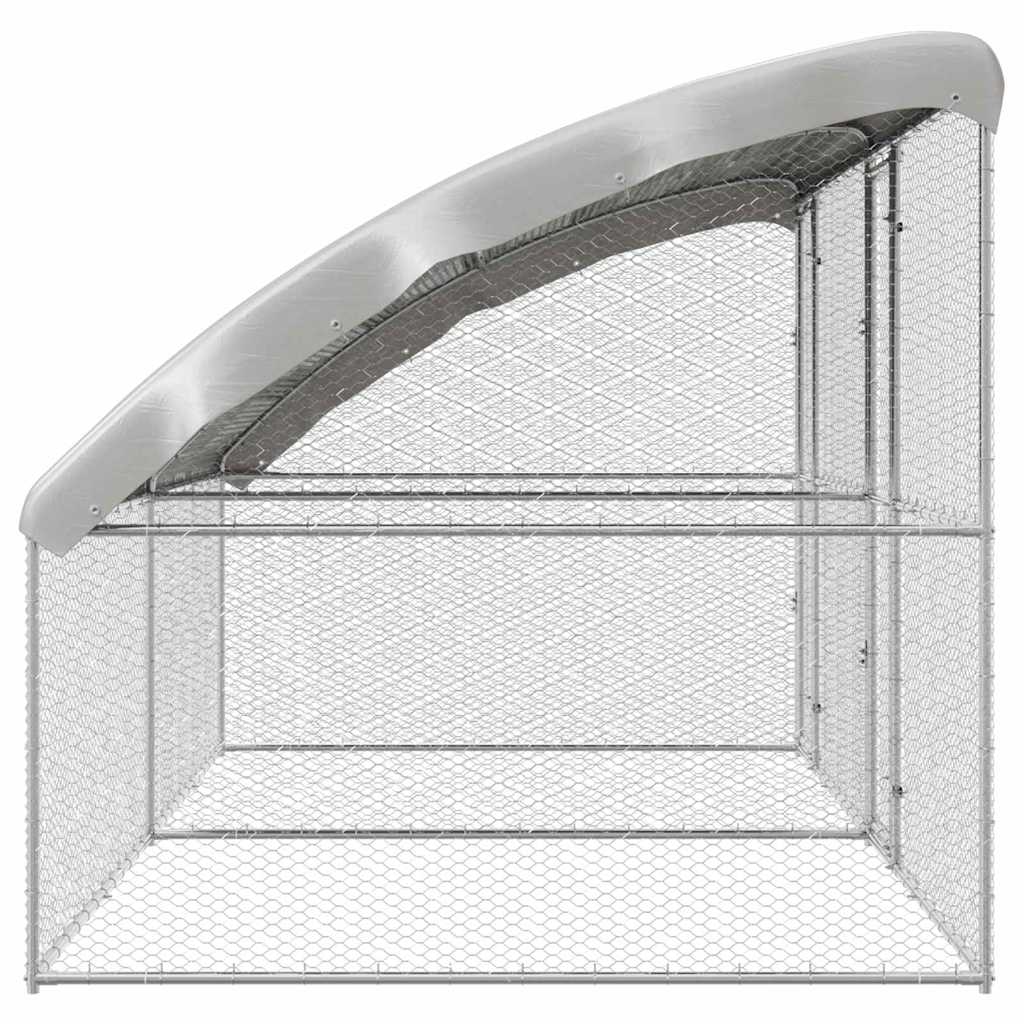 Kavez za piliće 2 pcs Srebrno 400 x 200 x 200 cm Cinkani čelik