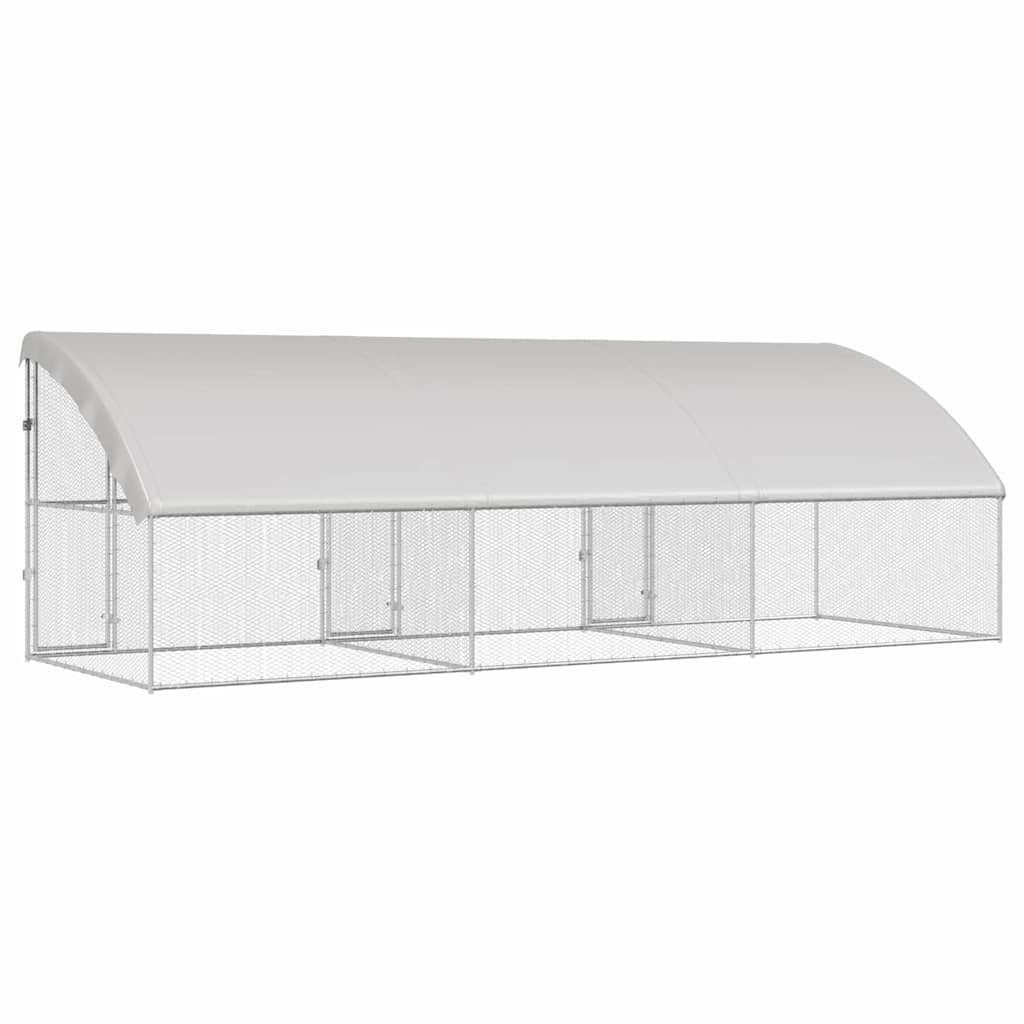 Kavez za piliće 3 pcs Srebrno 600 x 200 x 200 cm Cinkani čelik