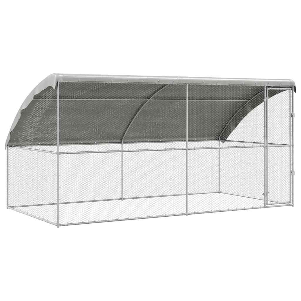 Kavez za piliće 2 pcs Srebrno 400 x 200 x 200 cm Cinkani čelik