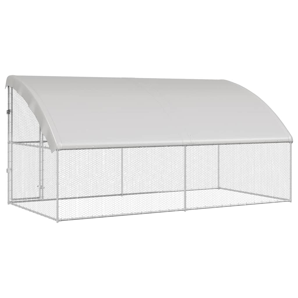 Kavez za piliće 2 pcs Srebrno 400 x 200 x 200 cm Cinkani čelik