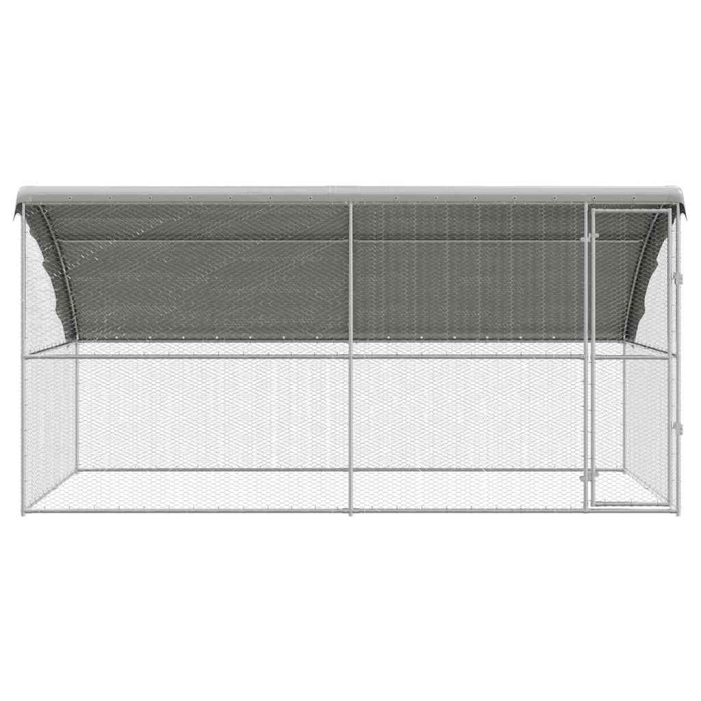 Kavez za piliće 2 pcs Srebrno 400 x 200 x 200 cm Cinkani čelik