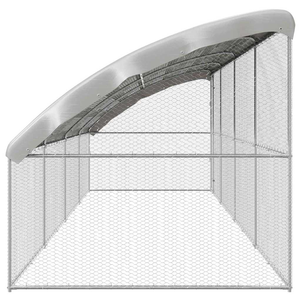 Kavez za piliće 4 pcs Srebrno 800 x 200 x 200 cm Cinkani čelik