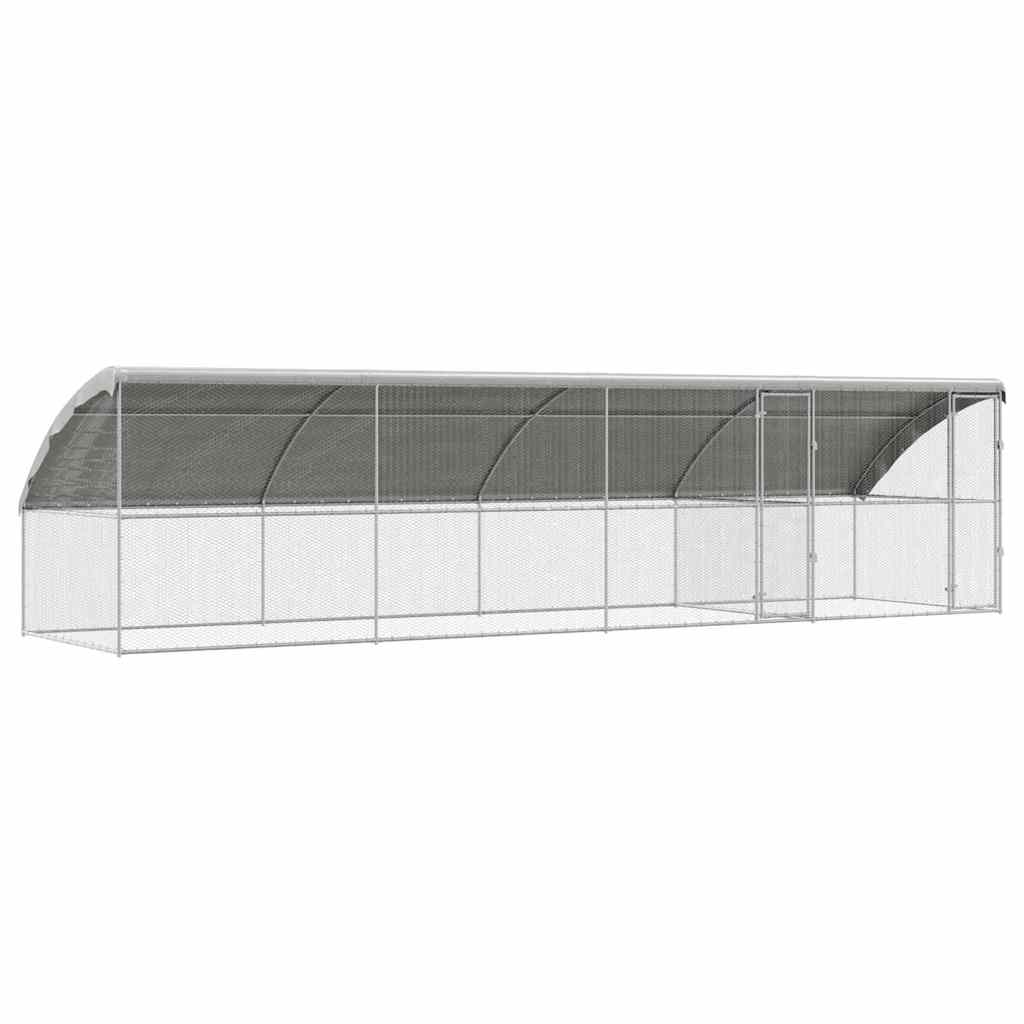 Kavez za piliće 4 pcs Srebrno 800 x 200 x 200 cm Cinkani čelik