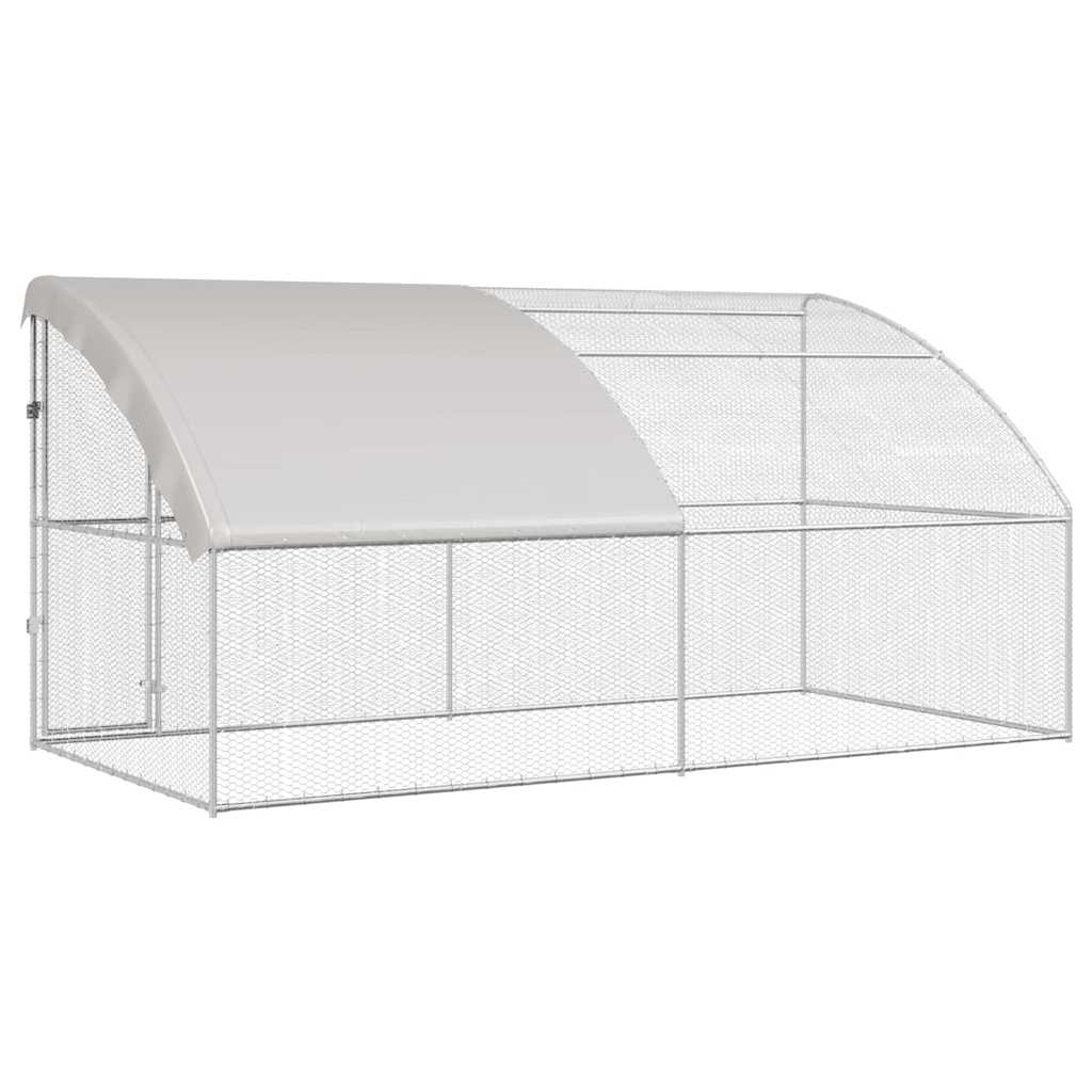 Kavez za piliće 2 pcs Srebrno 400 x 200 x 200 cm Čelik i PE