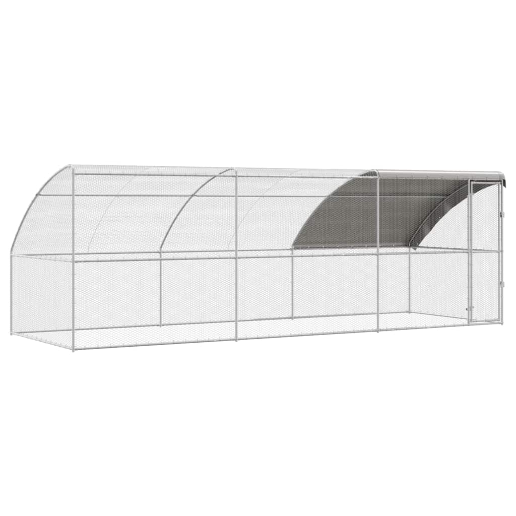 Kavez za piliće 3 pcs Srebrno 600 x 200 x 200 cm Čelik i PE