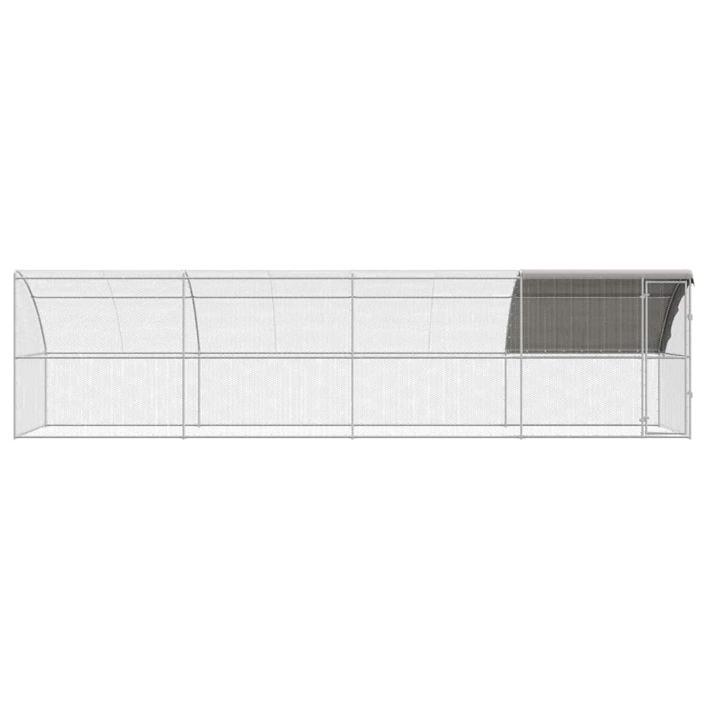 Kavez za piliće 4 pcs Srebrno 800 x 200 x 200 cm Čelik i PE