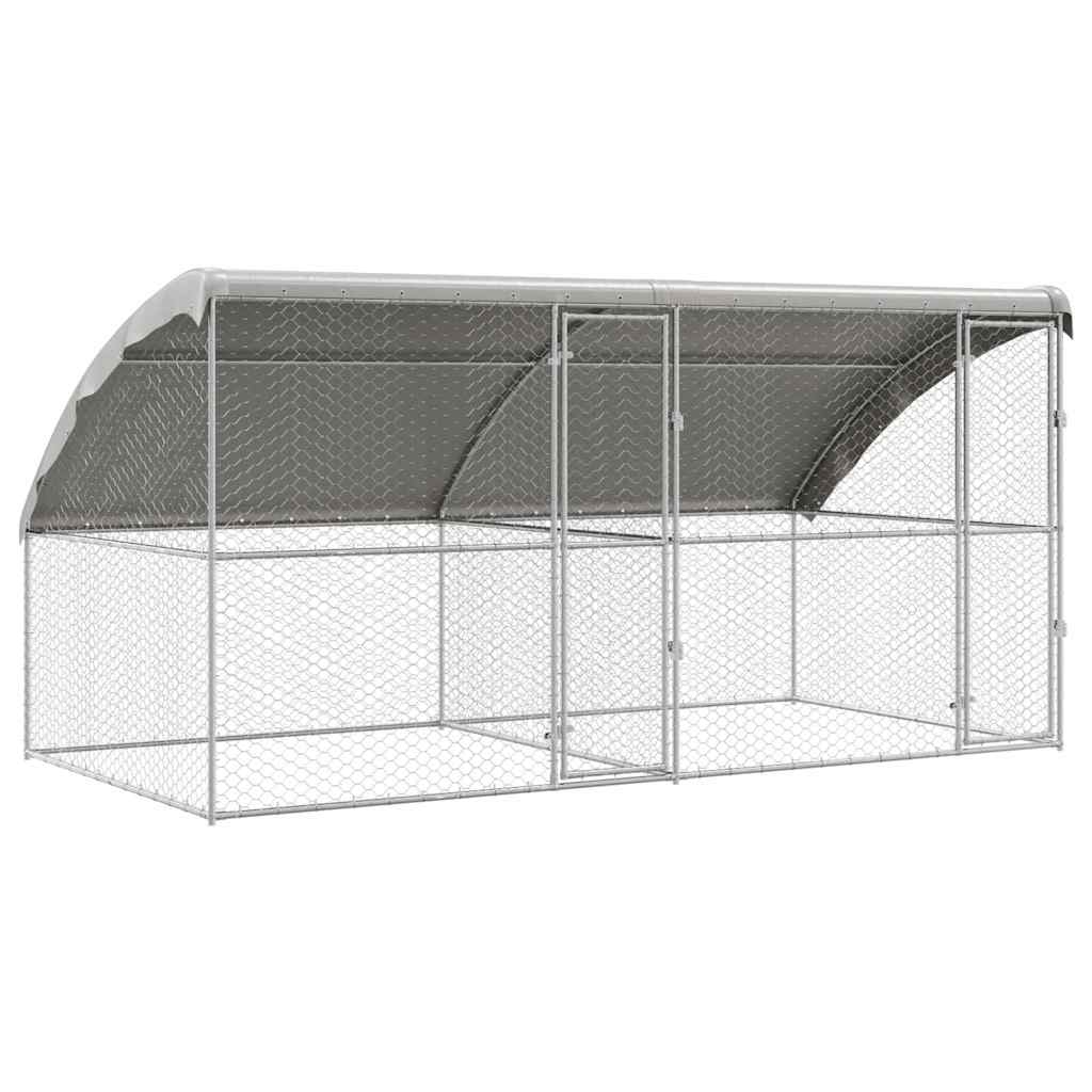 Kućica za pse 2 pcs Srebrno 4 x 2 x 2 m Pocinčani čelik