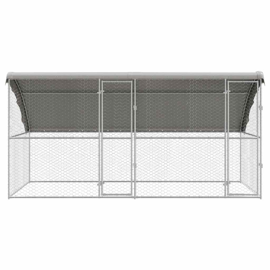 Kućica za pse 2 pcs Srebrno 4 x 2 x 2 m Pocinčani čelik