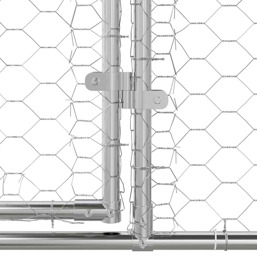 Kućica za pse 3 pcs Srebrno 6 x 2 x 2 m Pocinčani čelik