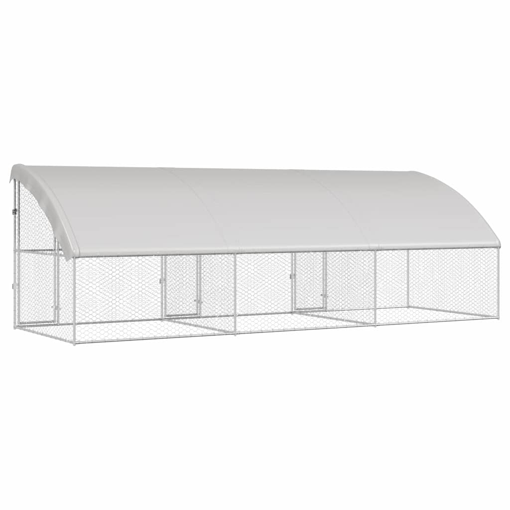 Kućica za pse 3 pcs Srebrno 6 x 2 x 2 m Pocinčani čelik