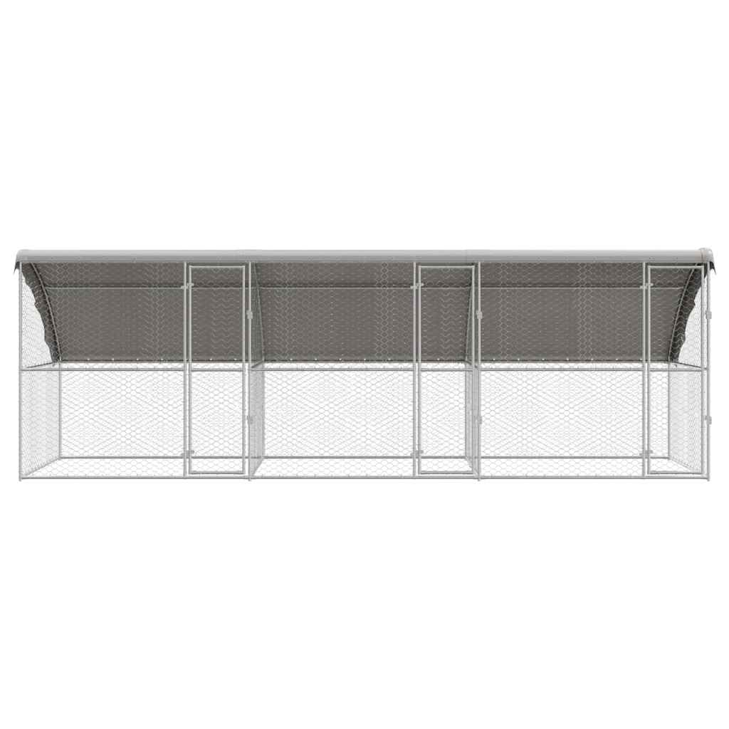 Kućica za pse 3 pcs Srebrno 6 x 2 x 2 m Pocinčani čelik