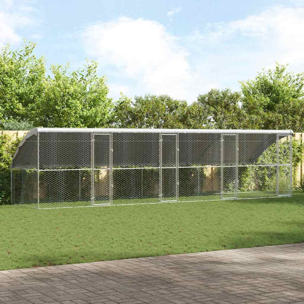 Kućica za pse 4 pcs Srebrno 8 x 2 x 2 m Pocinčani čelik