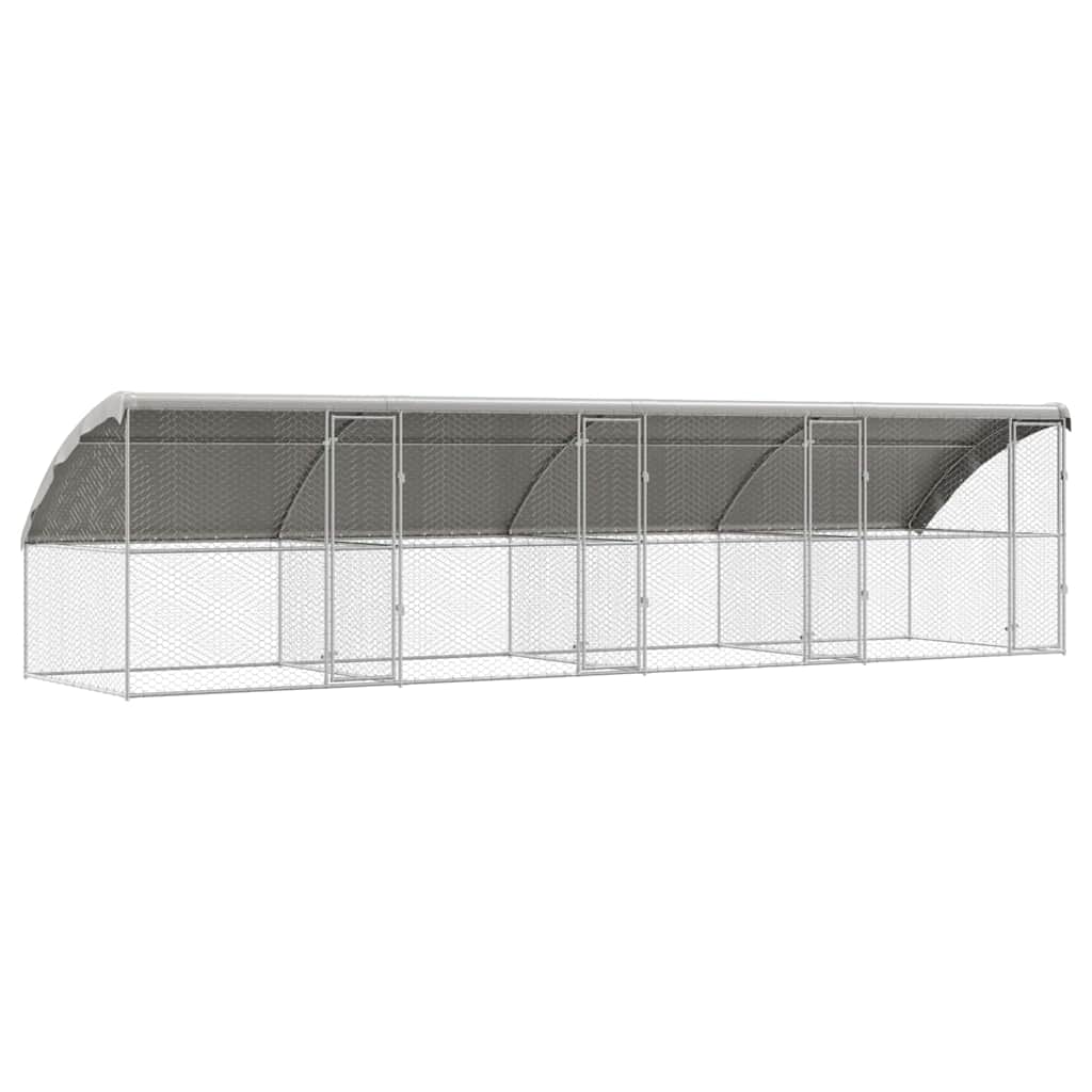 Kućica za pse 4 pcs Srebrno 8 x 2 x 2 m Pocinčani čelik