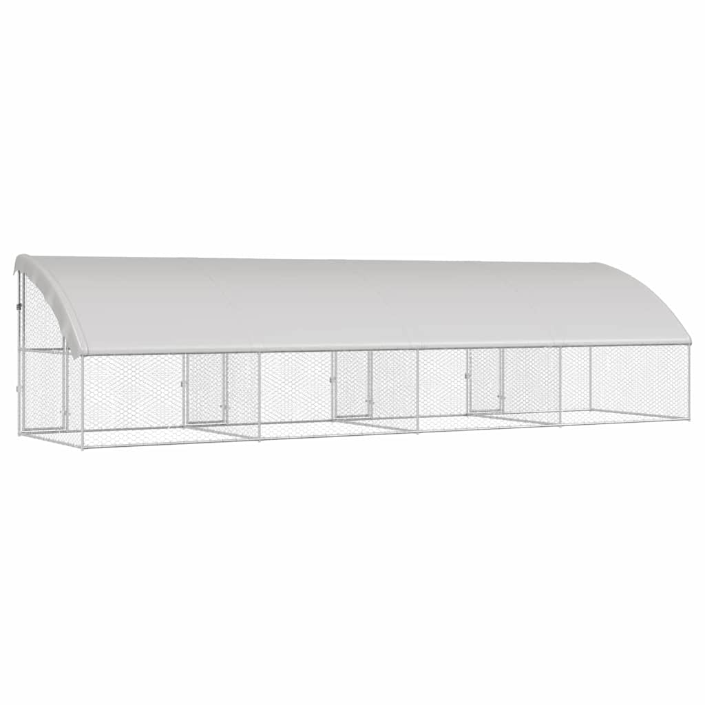 Kućica za pse 4 pcs Srebrno 8 x 2 x 2 m Pocinčani čelik