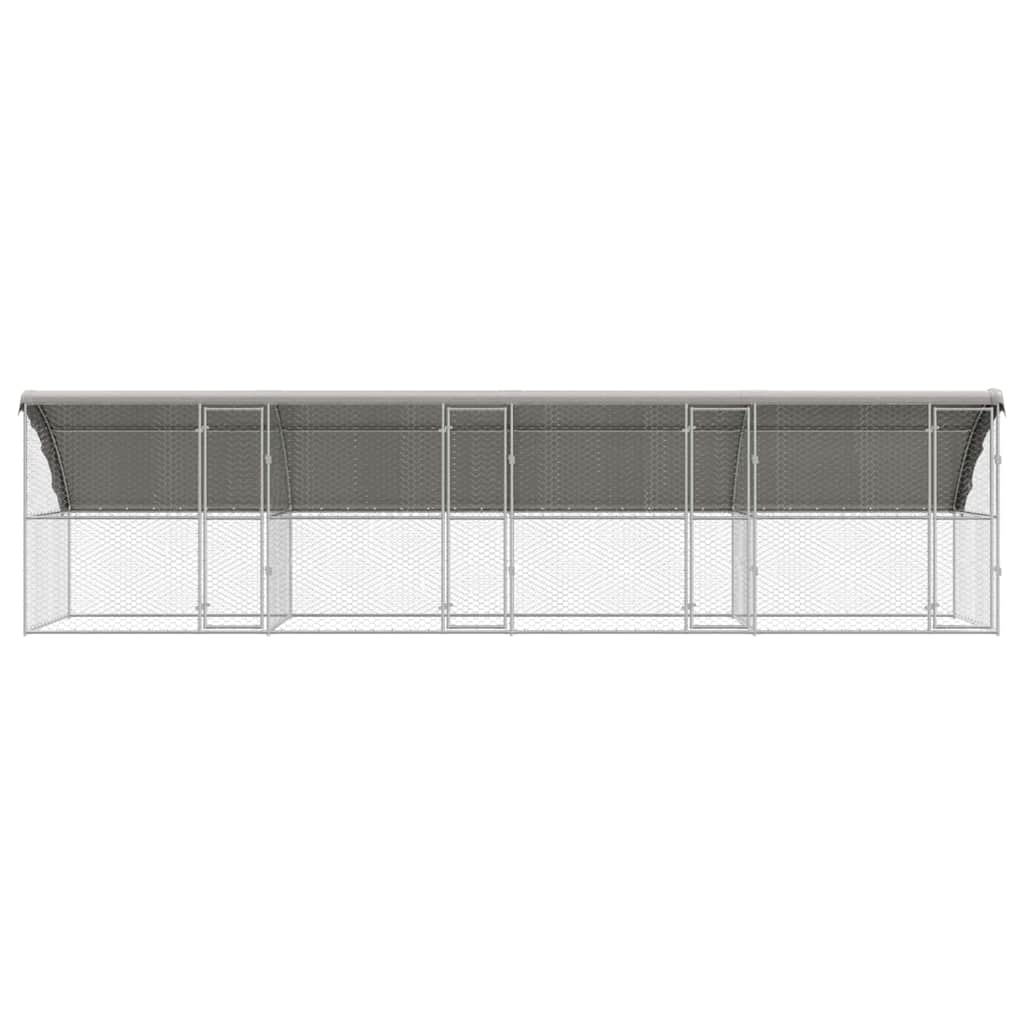 Kućica za pse 4 pcs Srebrno 8 x 2 x 2 m Pocinčani čelik