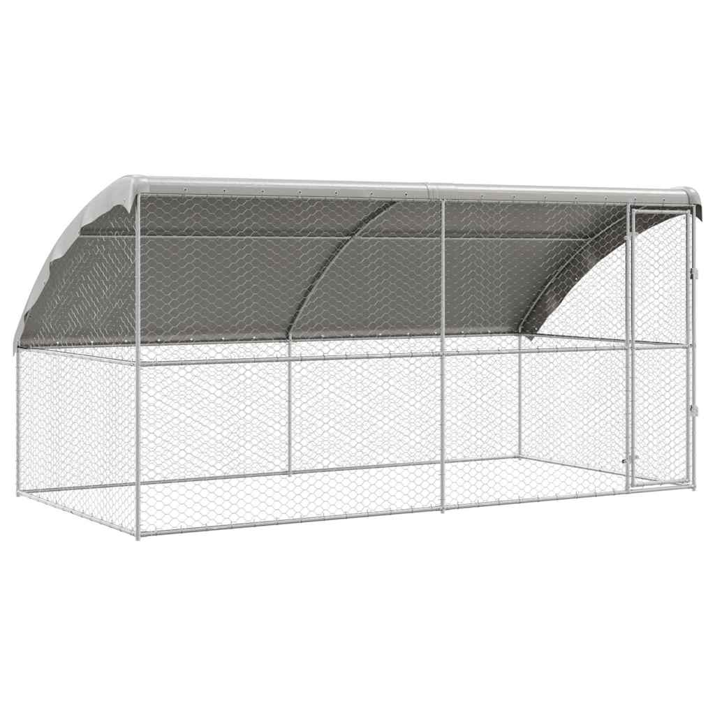 Kućica za pse 2 pcs Srebrno 4 x 2 x 2 m Pocinčani čelik