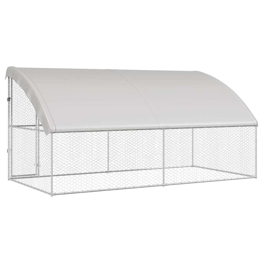 Kućica za pse 2 pcs Srebrno 4 x 2 x 2 m Pocinčani čelik