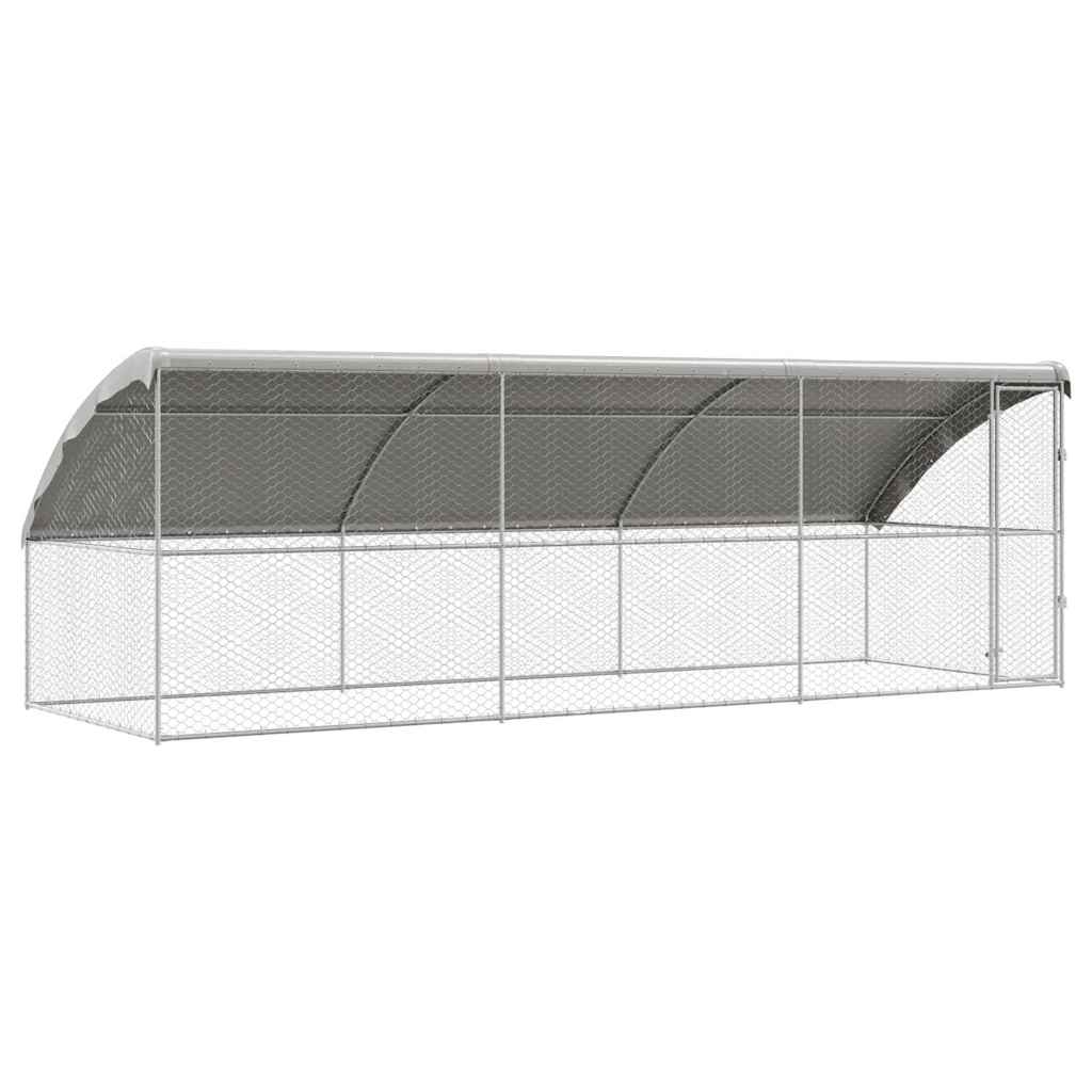 Kućica za pse 3 pcs Srebrno 6 x 2 x 2 m Pocinčani čelik
