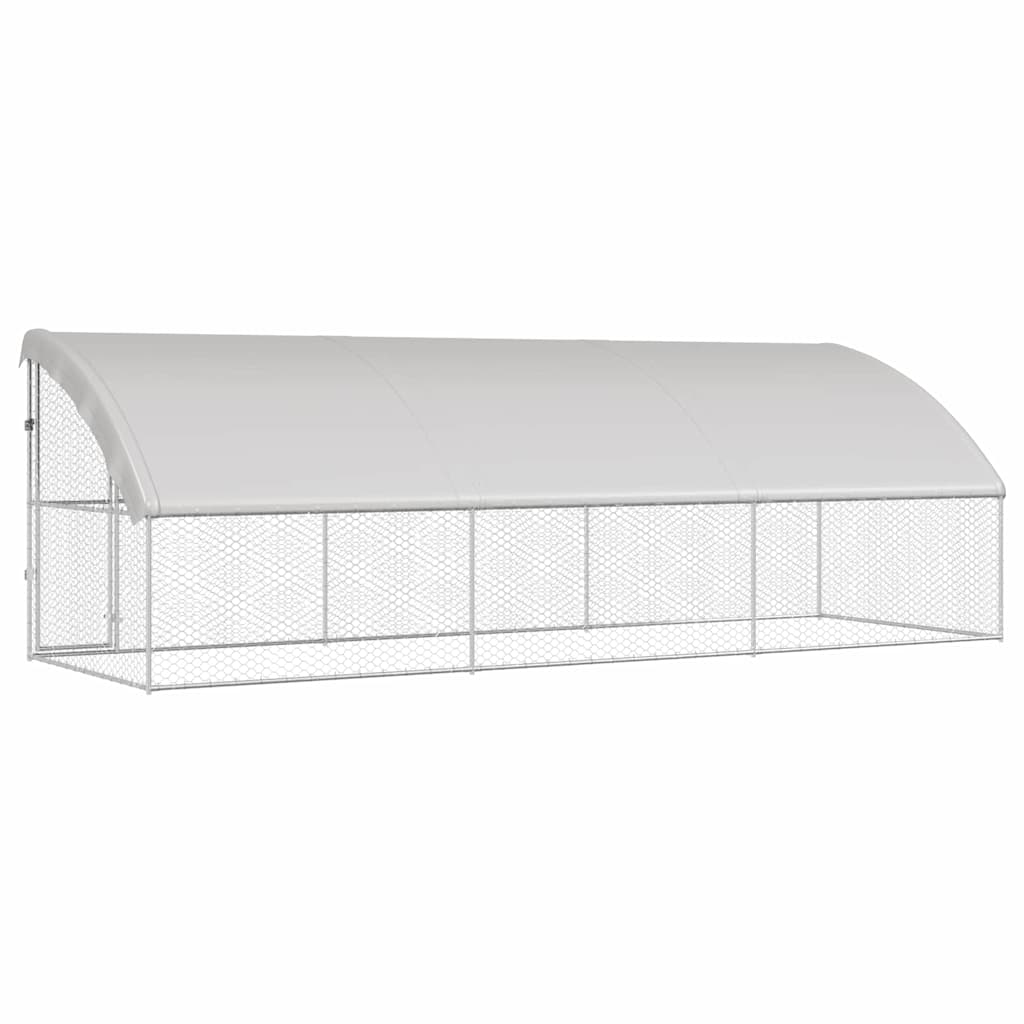 Kućica za pse 3 pcs Srebrno 6 x 2 x 2 m Pocinčani čelik