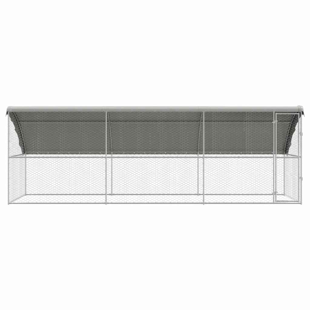 Kućica za pse 3 pcs Srebrno 6 x 2 x 2 m Pocinčani čelik