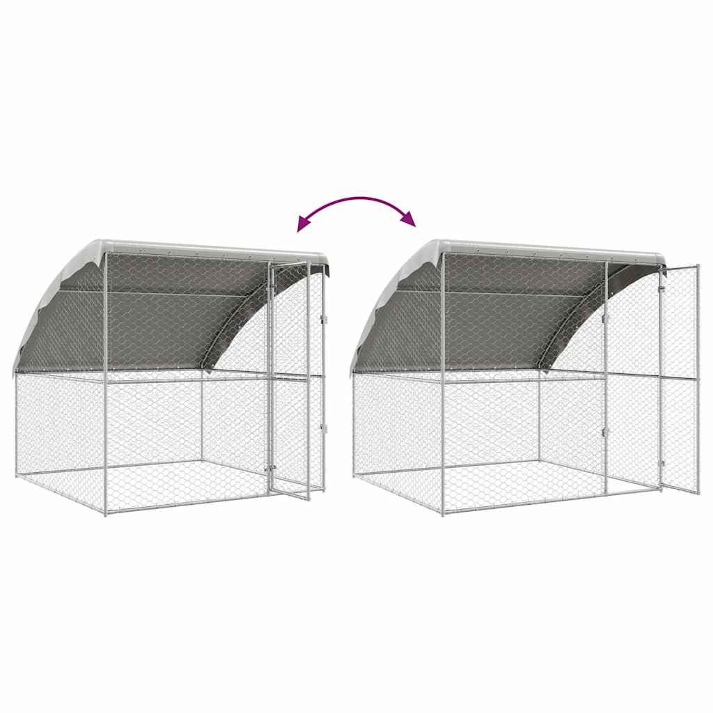 Kućica za pse 3 pcs Srebrno 6 x 2 x 2 m Pocinčani čelik
